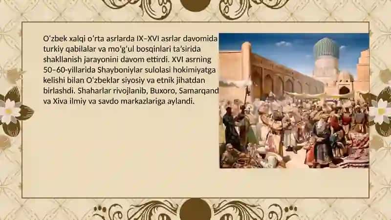 O‘zbek xalqi etnologiyasi: qadimgi va o‘rta asrlarda 3