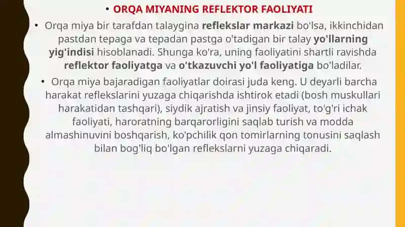 Orqa miyaning reflektor va oʻtkazuvchi yoʻl faoliyati, tekshirish usullari 3