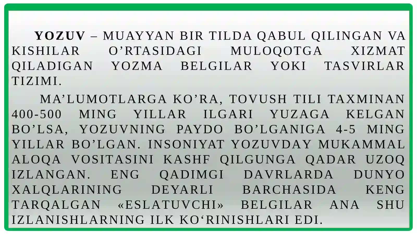 YOZUV VA UNING RIVOJLANISH BOSQICHLARI 3