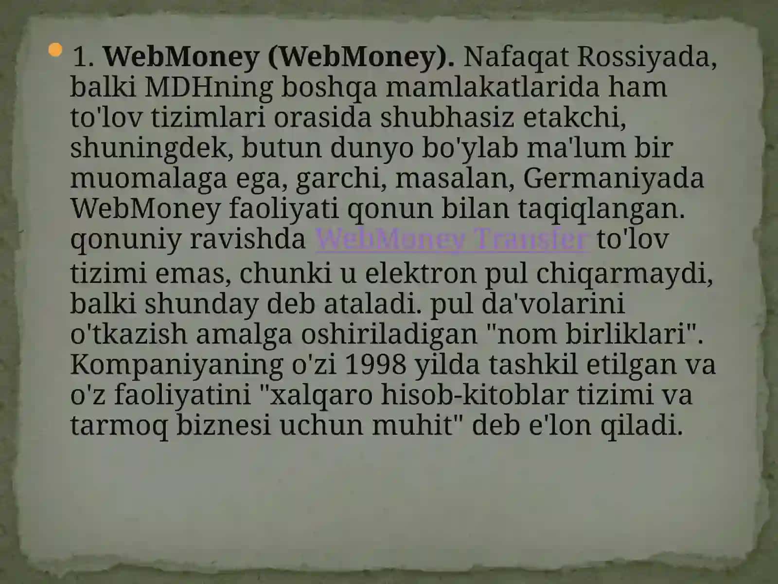 WebMoney naqd elektron pullar to’lov tizimi 3