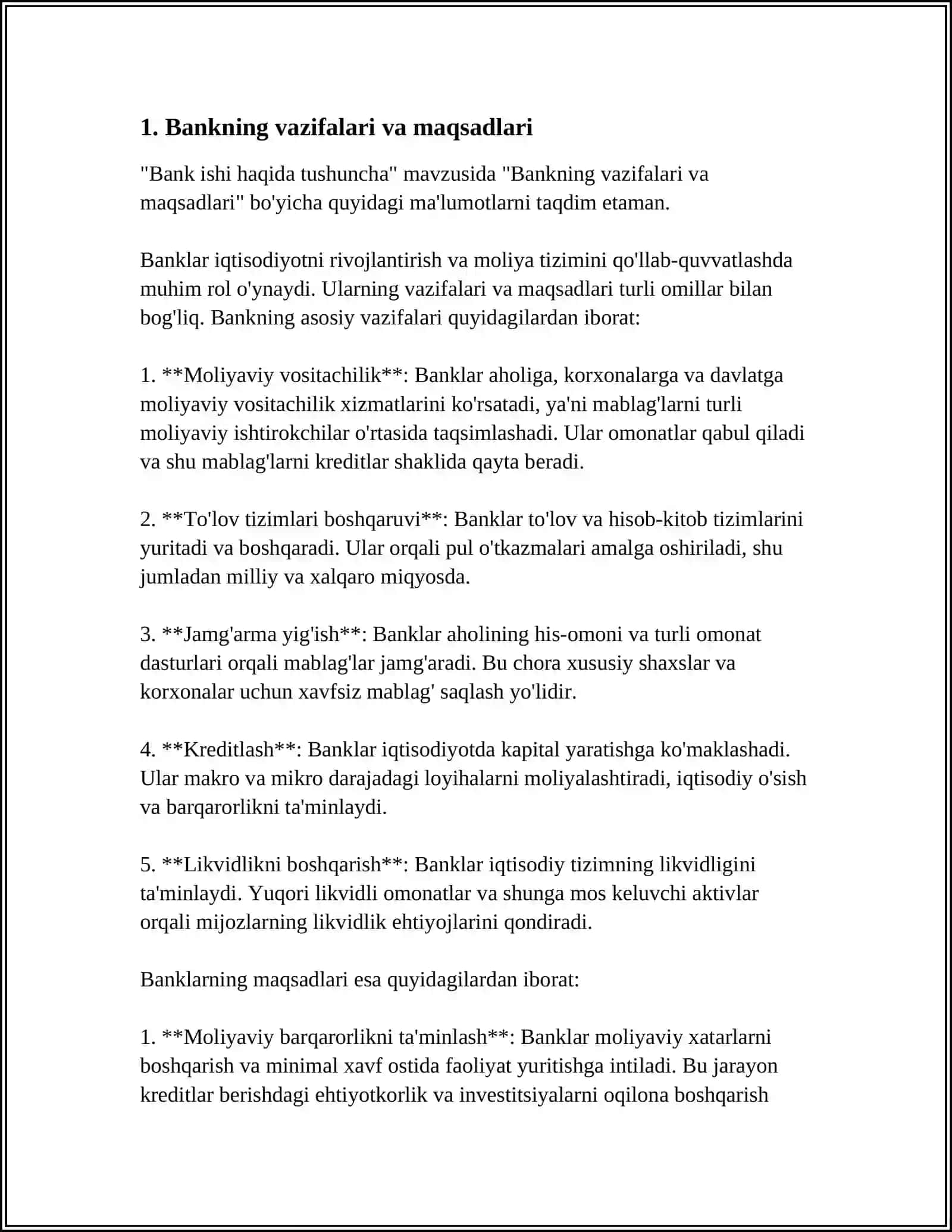 BANK ISHI HAQIDA TUSHUNCHA 3