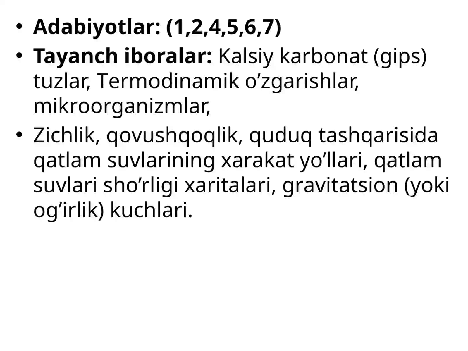 Qatlam suvlari tarkibini o’zgarishi 3