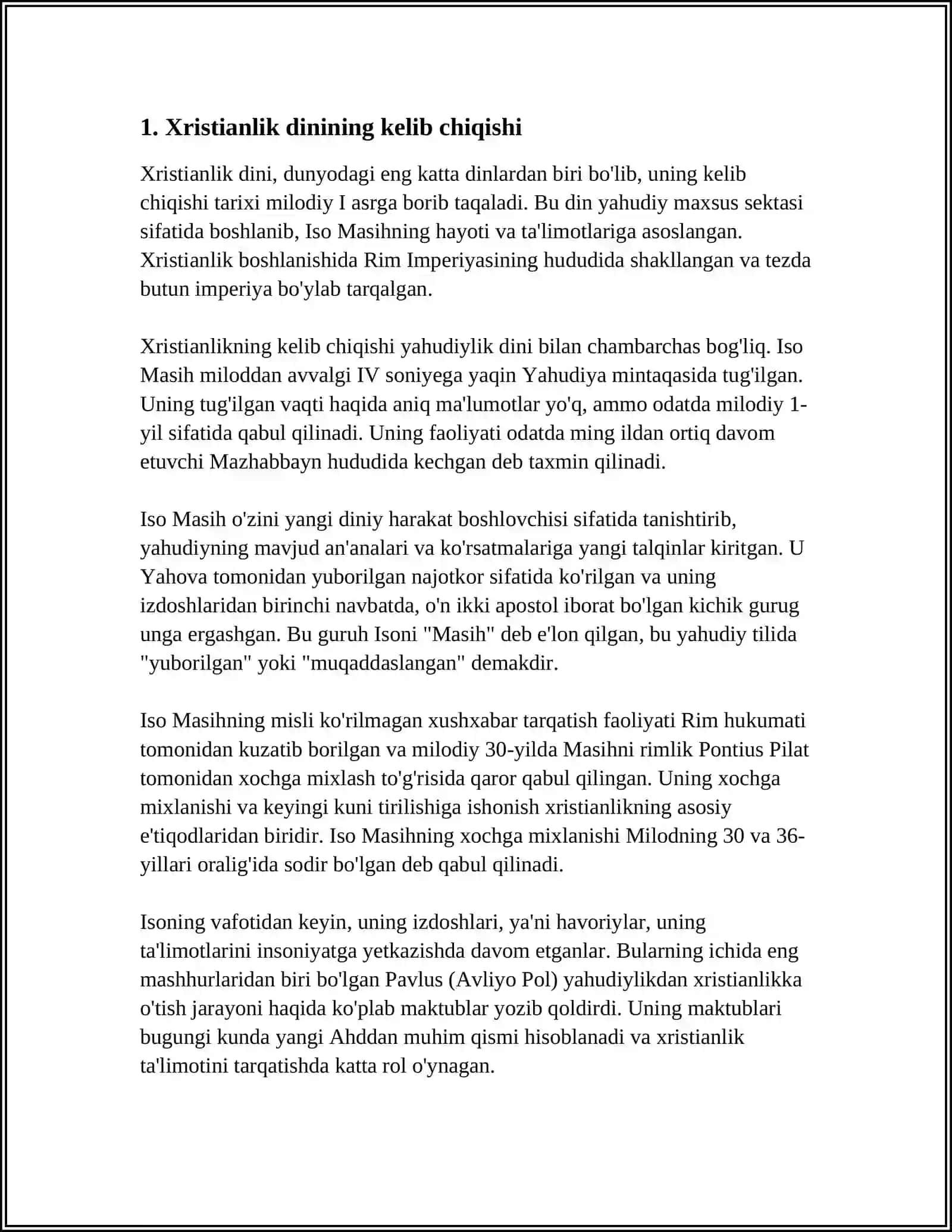 XRISTIANLIK DINI: TARIX VA AQIDALAR TAʼSIRI 3
