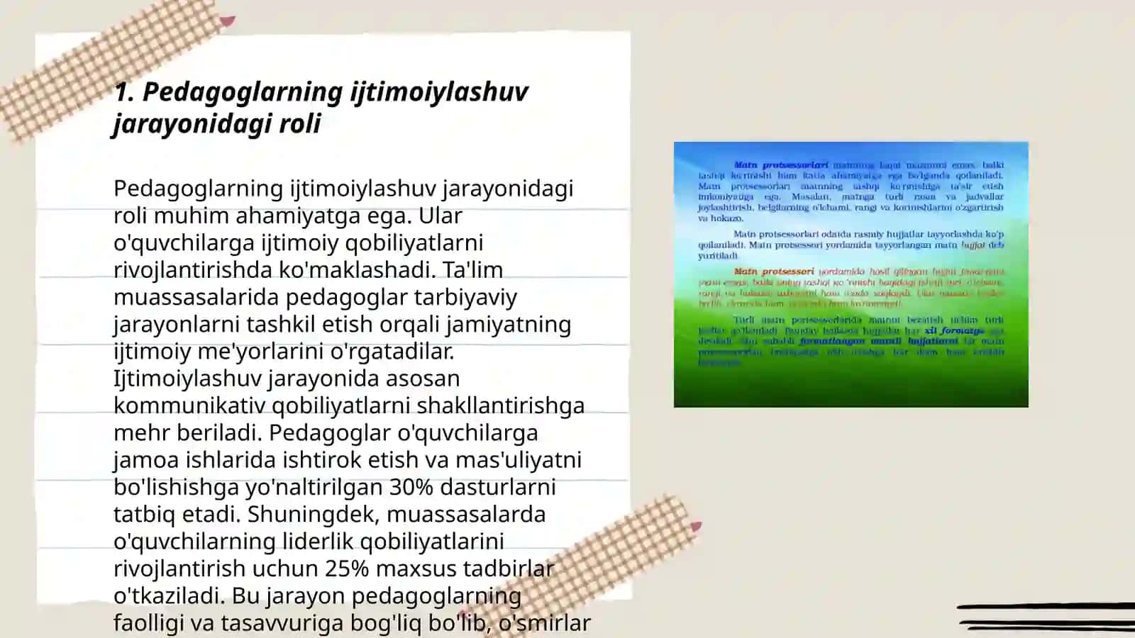 Pedagoglarning bolalar ijtimoiylashuvidagi ro'li 3