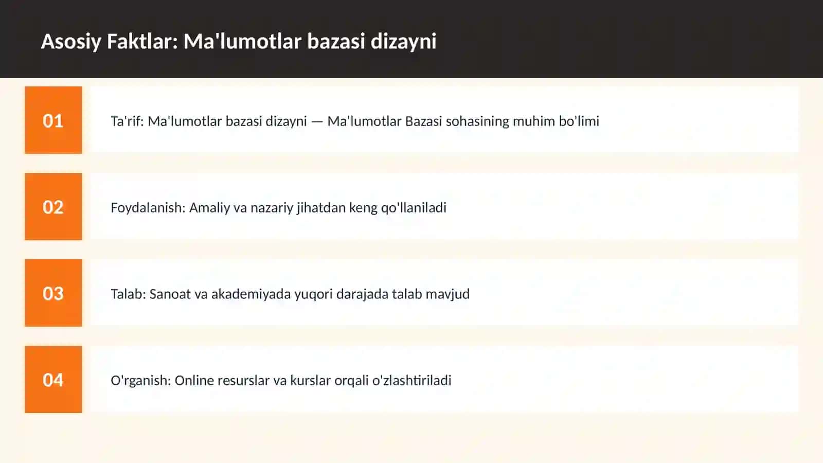 DASTURLASH | MA'LUMOTLAR BAZASI 3
