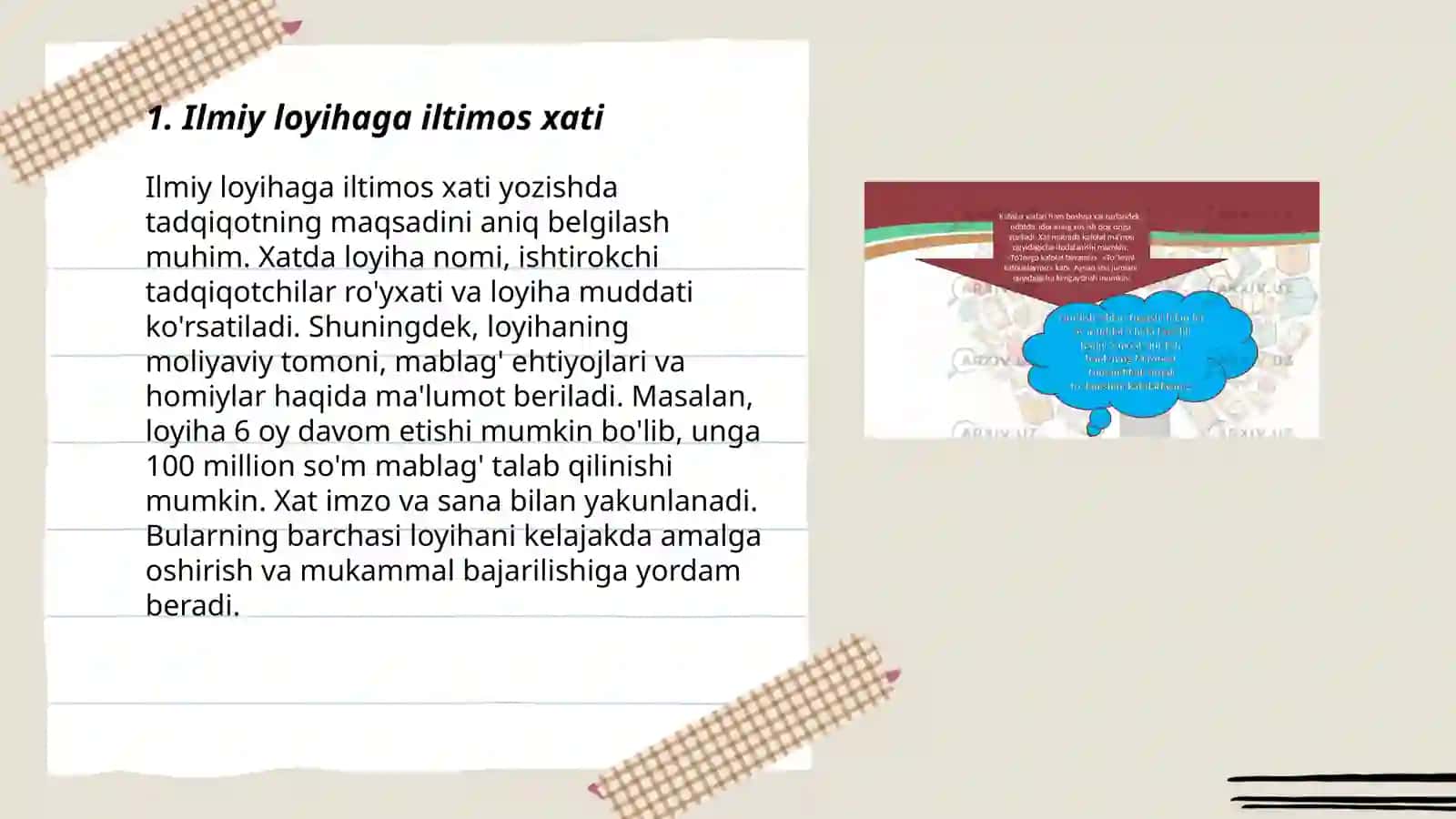Ilmiy loyihaga iltimos xati 3