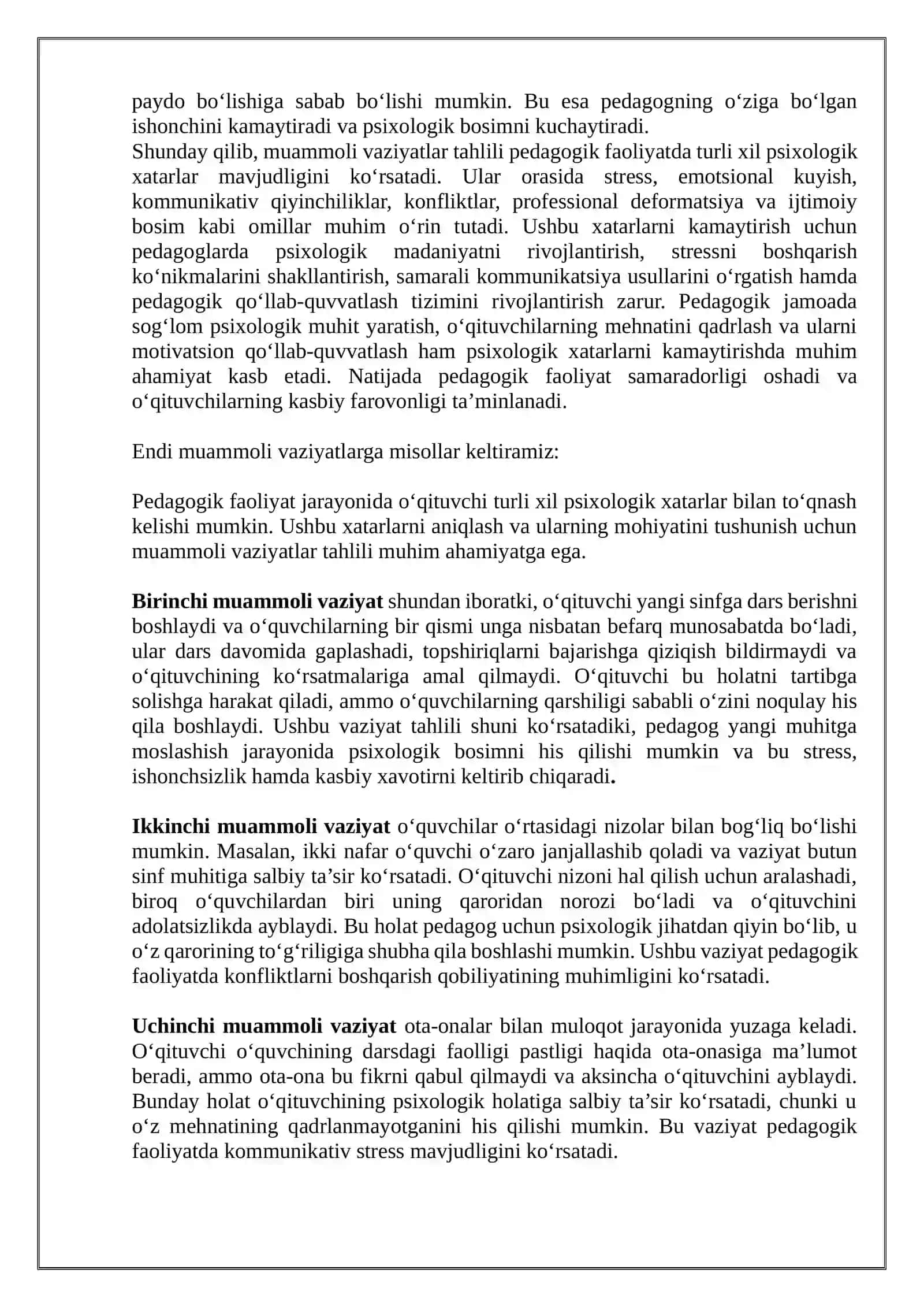 Pedagogika kasbining psixologik xatarlari. 3