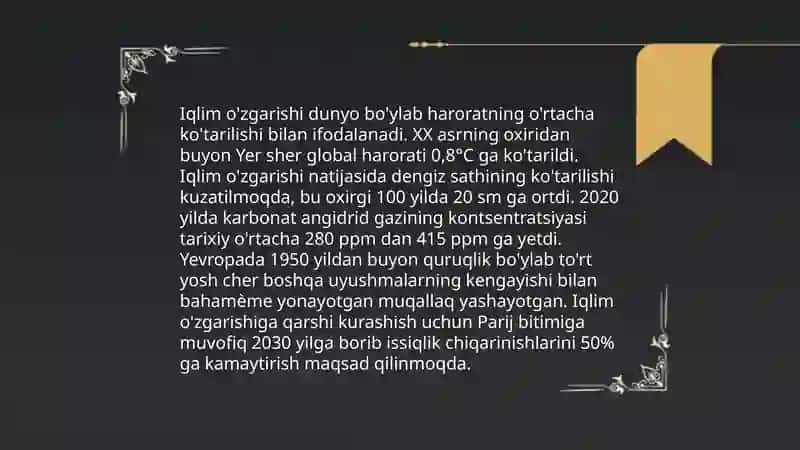 Iqlim o'zgarishi 3