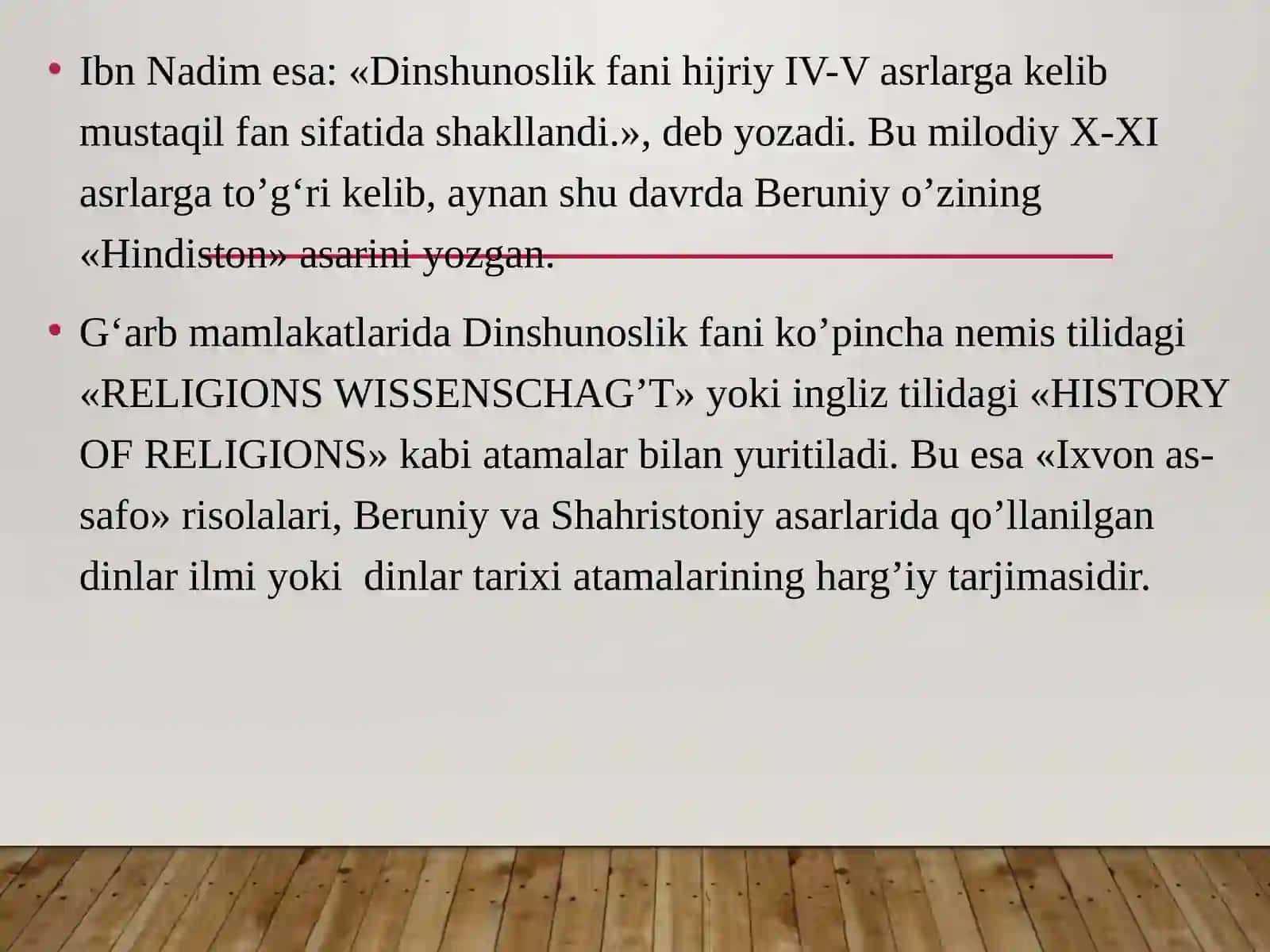 Dinshunoslik fanining predmeti, maqsadi va vazifalari 3