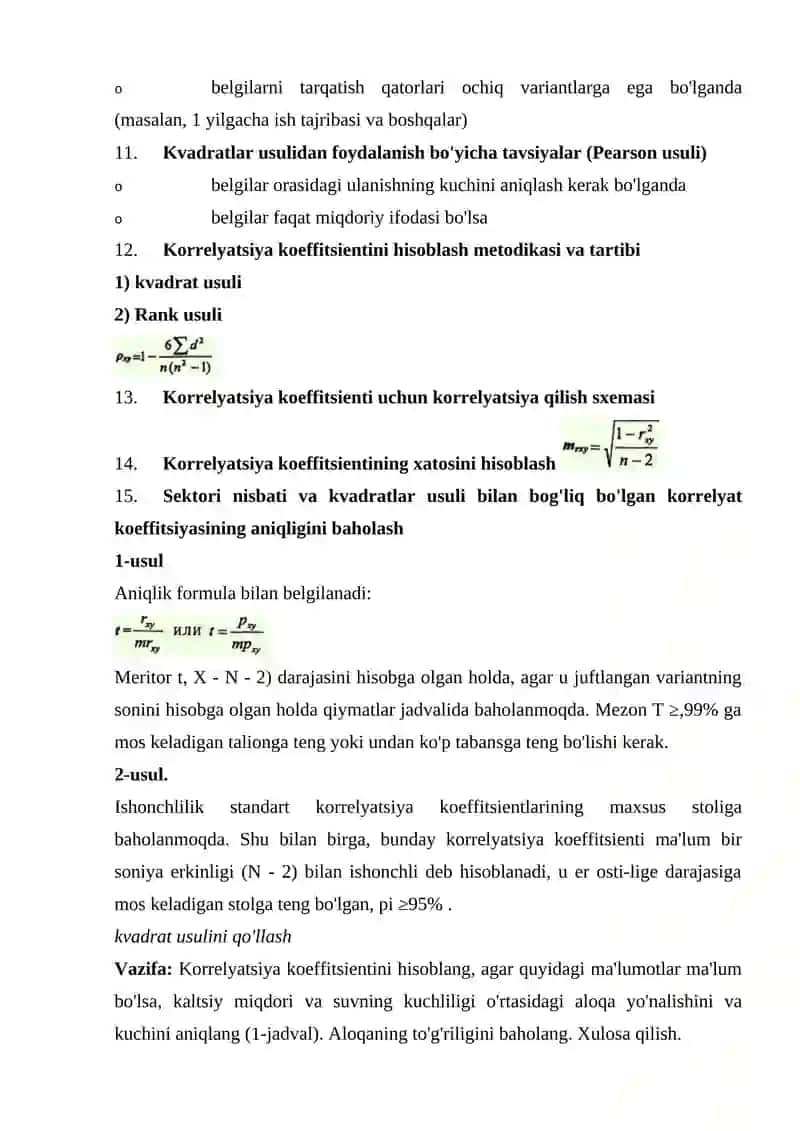 Korrelyatsiya Koeffitsienti 3