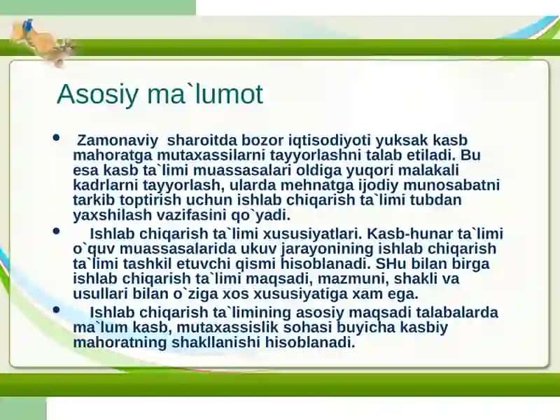 Ishlab chiqarish ta`limi 3