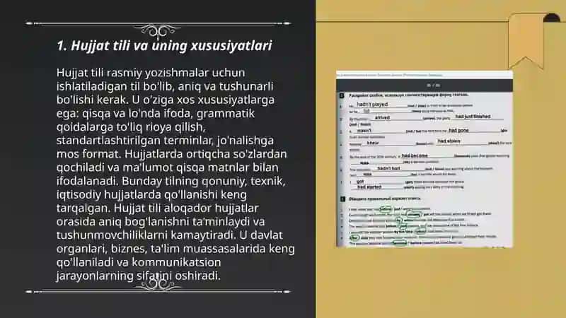 HUJJATNING TILI VA USLUBI 3