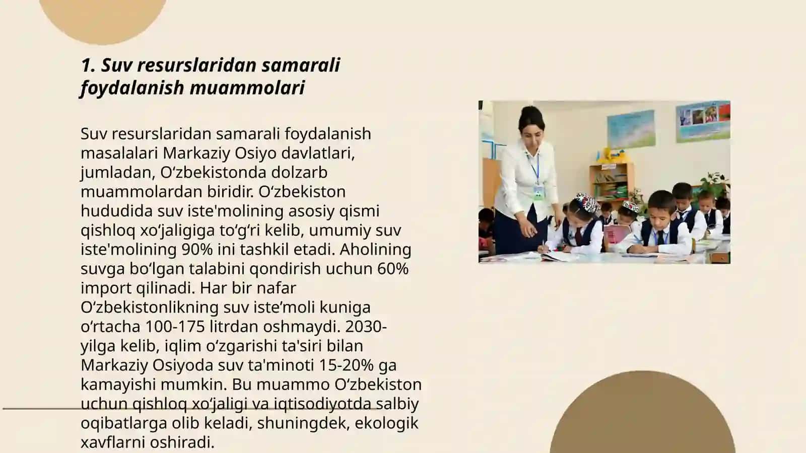 Suv Resurslaridan Samarali Foydalanish Muammolari 3