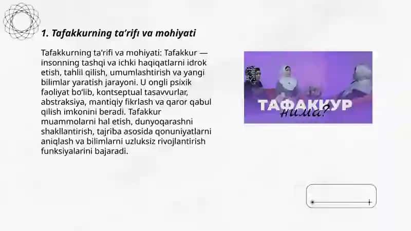 Tafakkur to'g'risida umumiy tushuncha 3