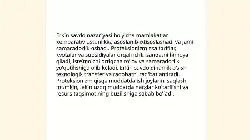 Erkin savdo proteksionizm siyosati 3
