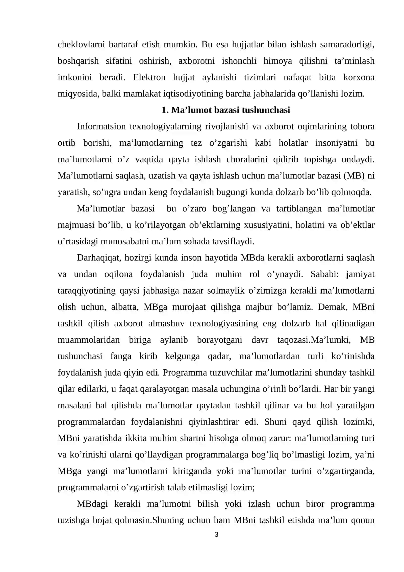 Fakultetdagi ma'lumotlar ba'zasini loyihalash 3