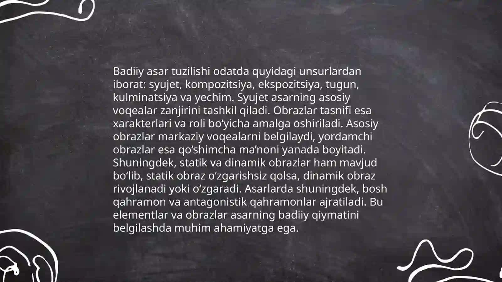 Badiiy asar tuzilishi va obrazlar tasnifi 3