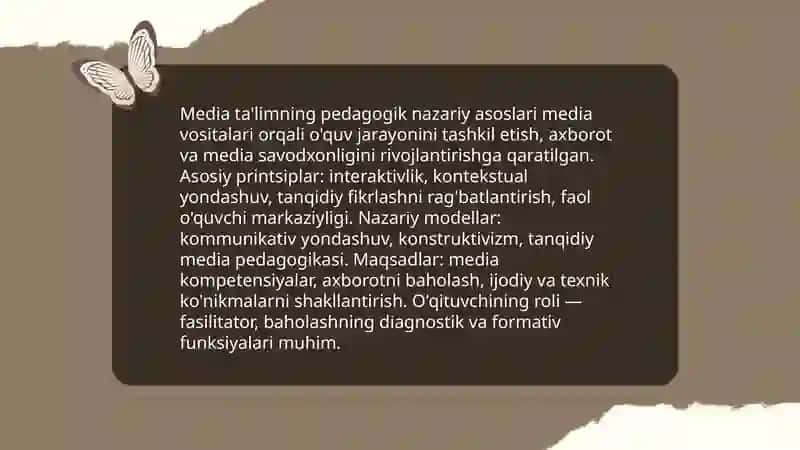 Media ta'limning pedagogikada tutgan o'rni 3
