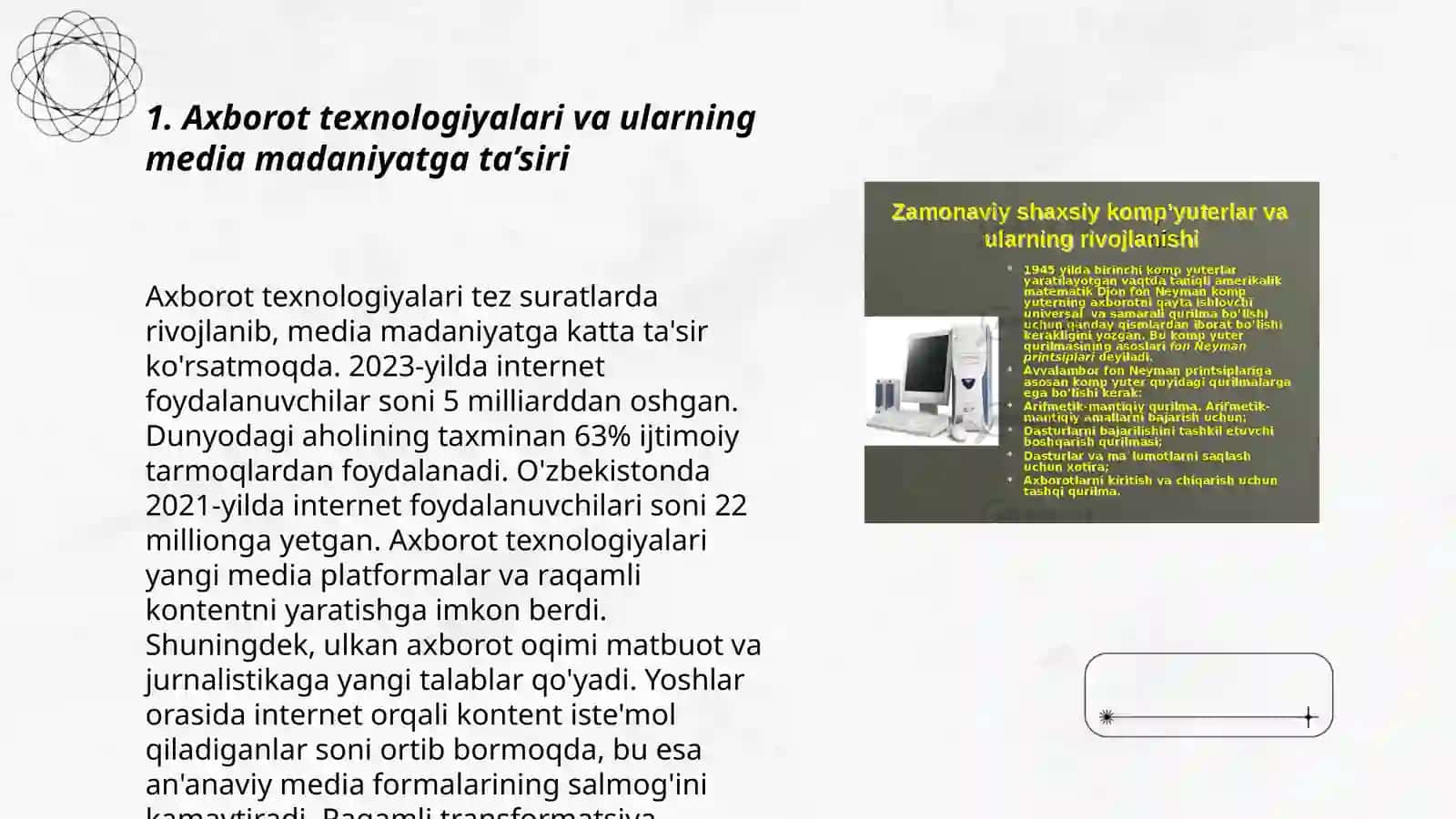 Axborot matinlar bilan ishlash va media madaniyat 3