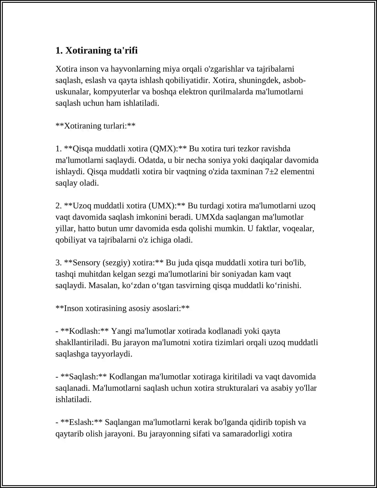 Xotira turlari 3