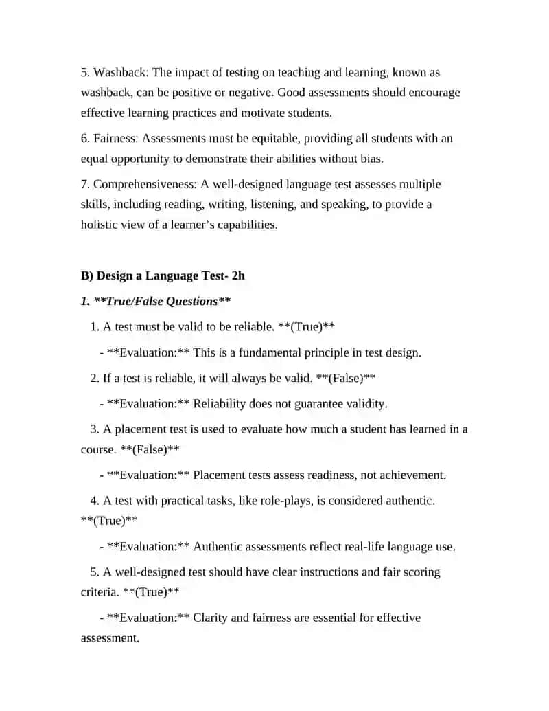 Principles of Language Assessment and Test Design 3