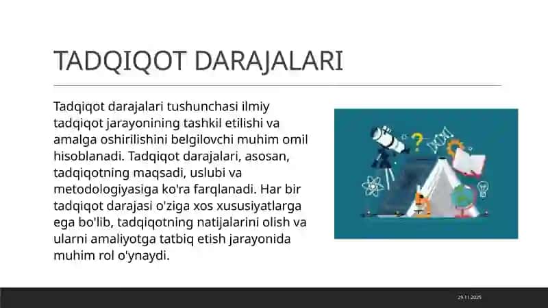 Tadqiqot Darajalari 3