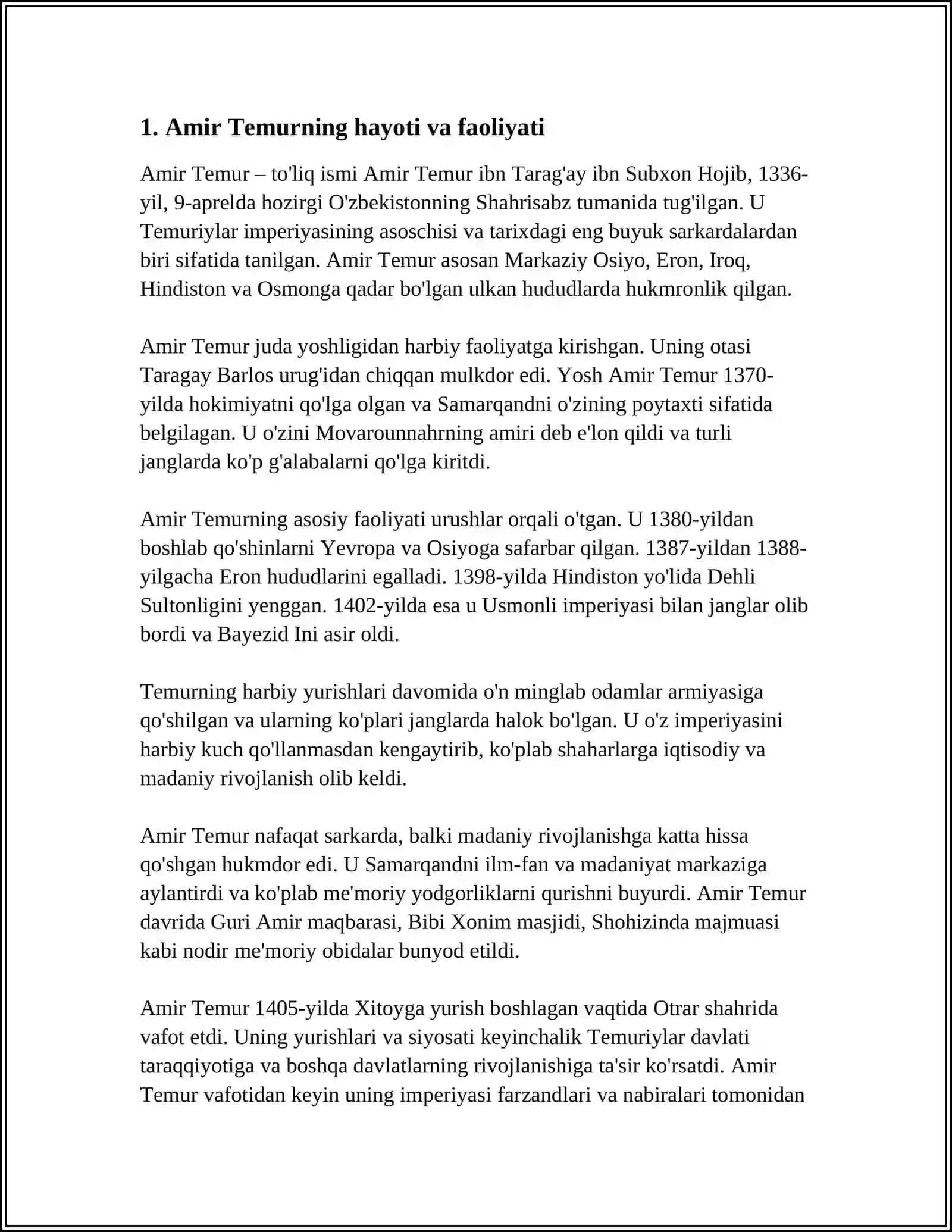 AMIR TEMUR BUYUK DAVLAT ARBOBI 3