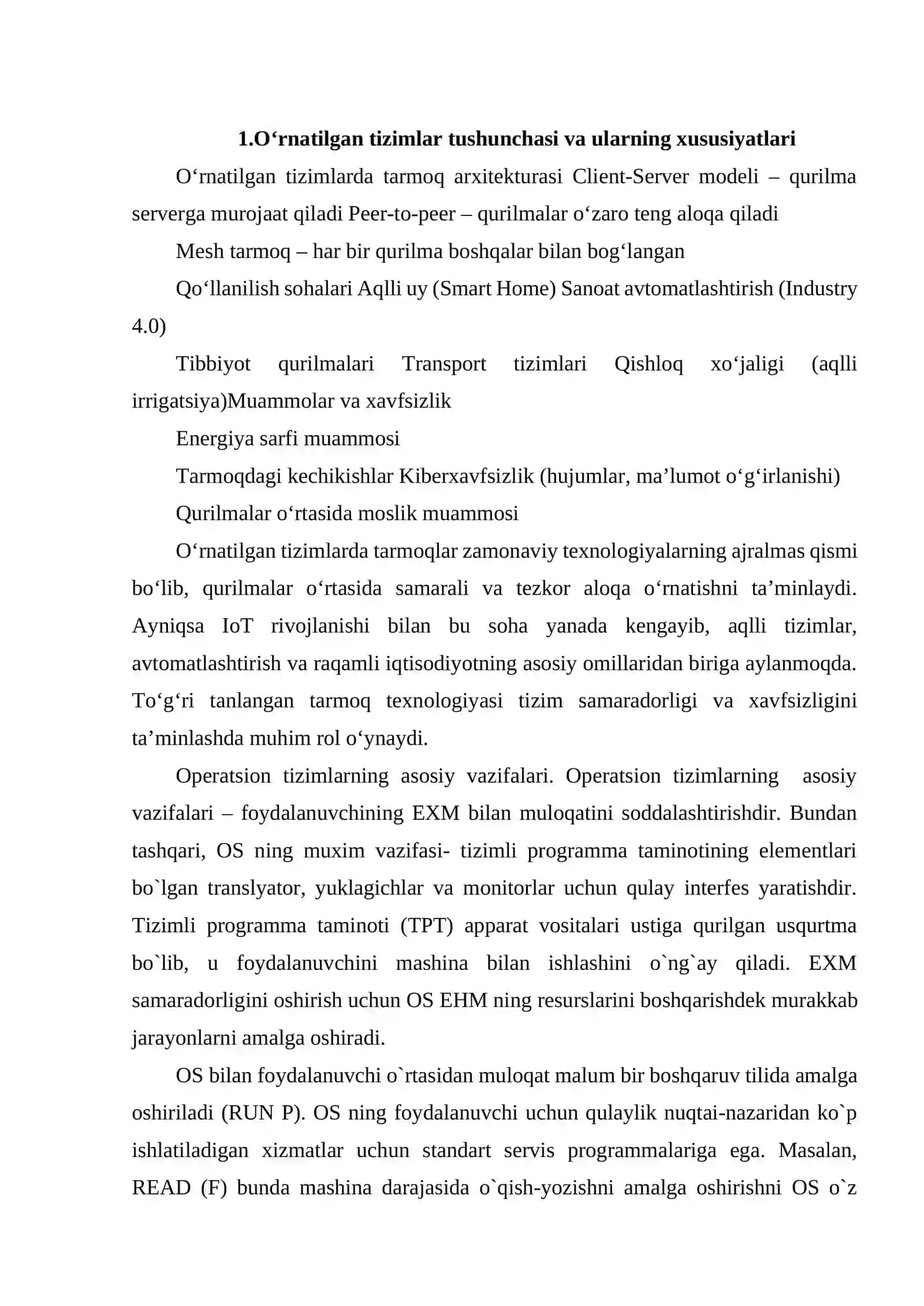 O‘RNATILGAN TIZIMLARDA TARMOQLAR 3