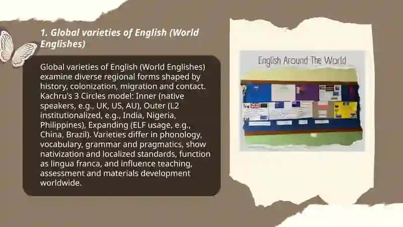 Global varieties of English (World Englishes) 3