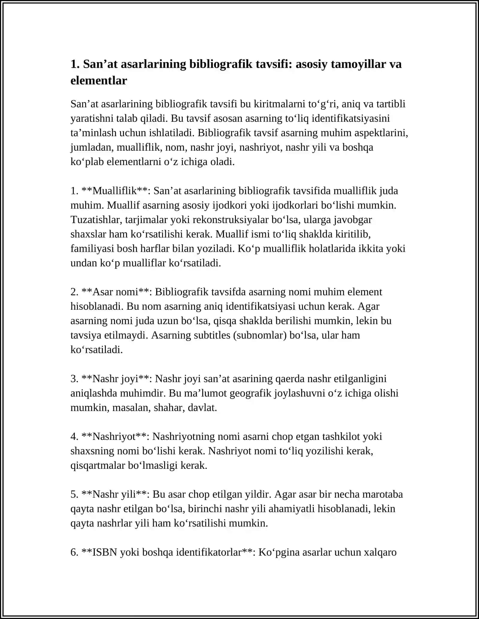 SANʼAT ASARLARINING BIBLIOGRAFIYASI 3