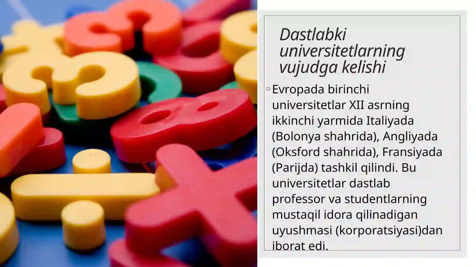 Dastlabki universitetlarning vujudga kelishi 3