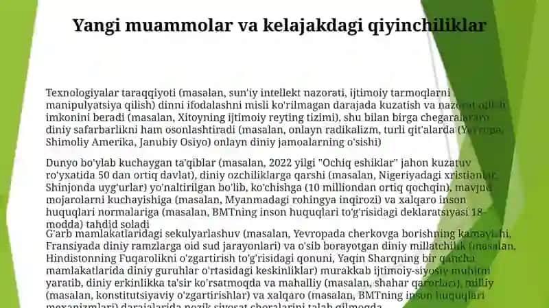 Vijdon va eʼtiqod erkinligining taʼrifi 3
