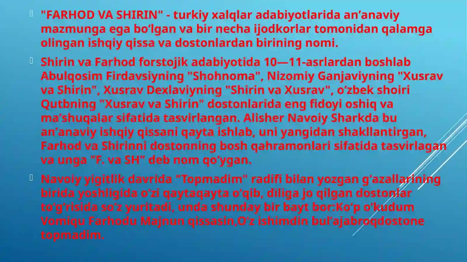 Farhod va Shirin dostoni 3