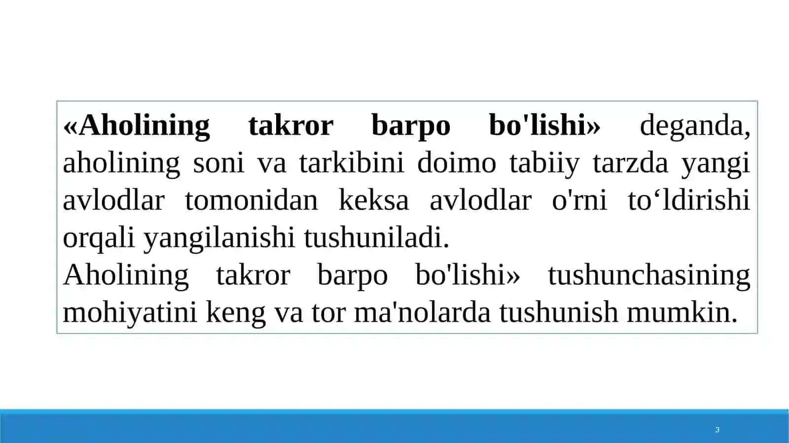 Takror barpo bo'lishi 3