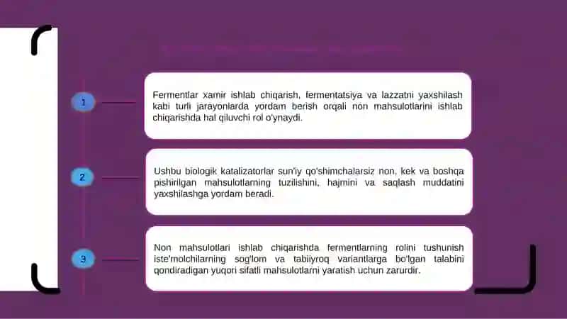 Non mahsulotlari ishlab chiqarishda fermentlardan foydalanish 3