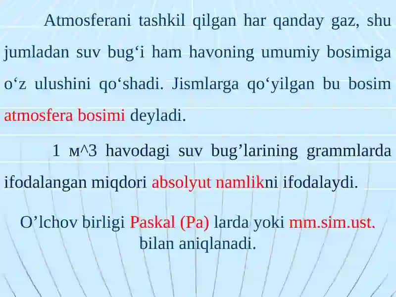 Havoning namligi 3
