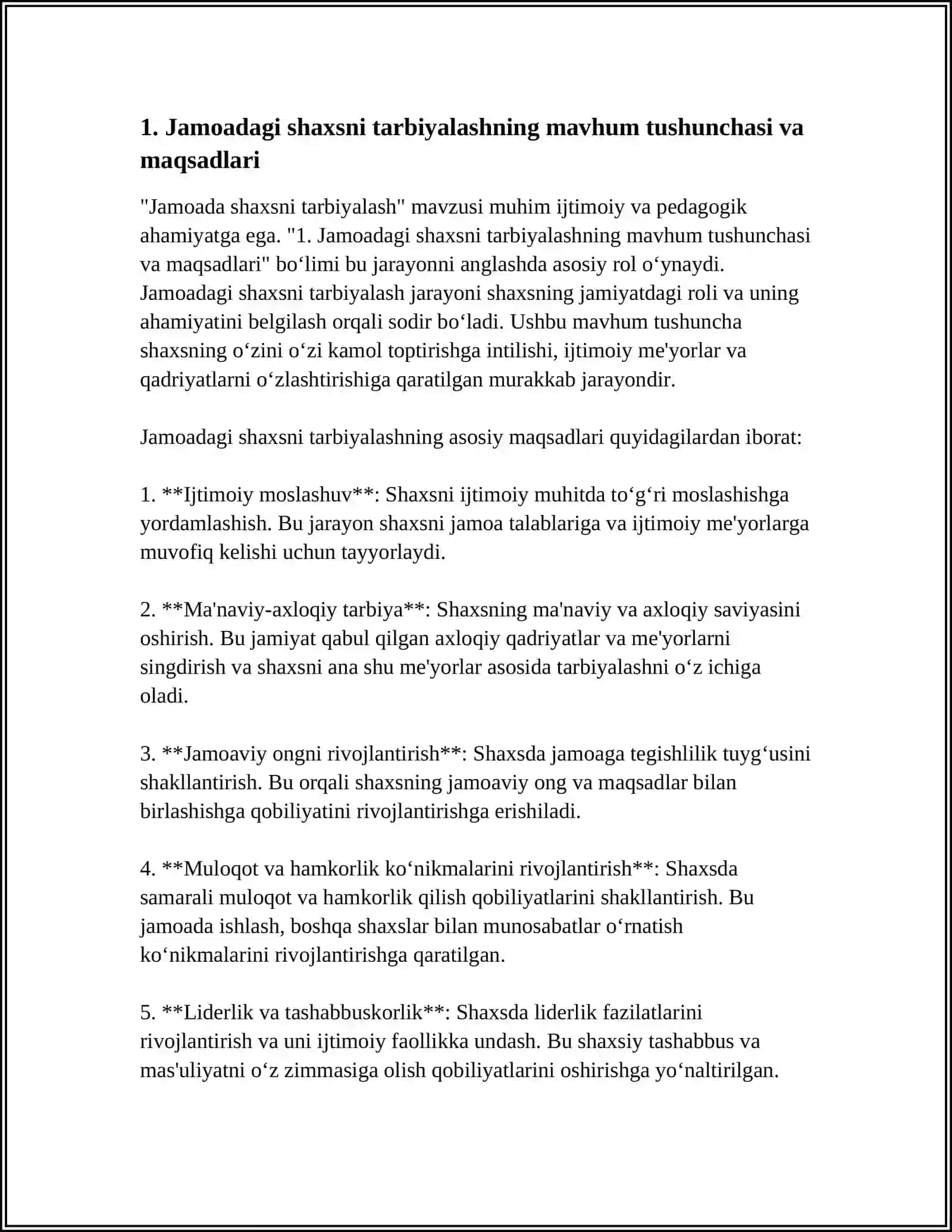 JAMOADA SHAXSNI TARBIYALASH 3