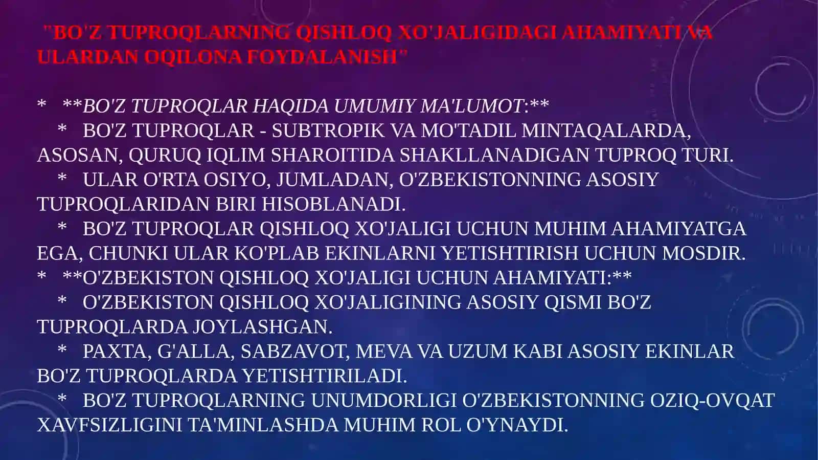 Bo'z Tuproqlar haqida ma'lumot 3