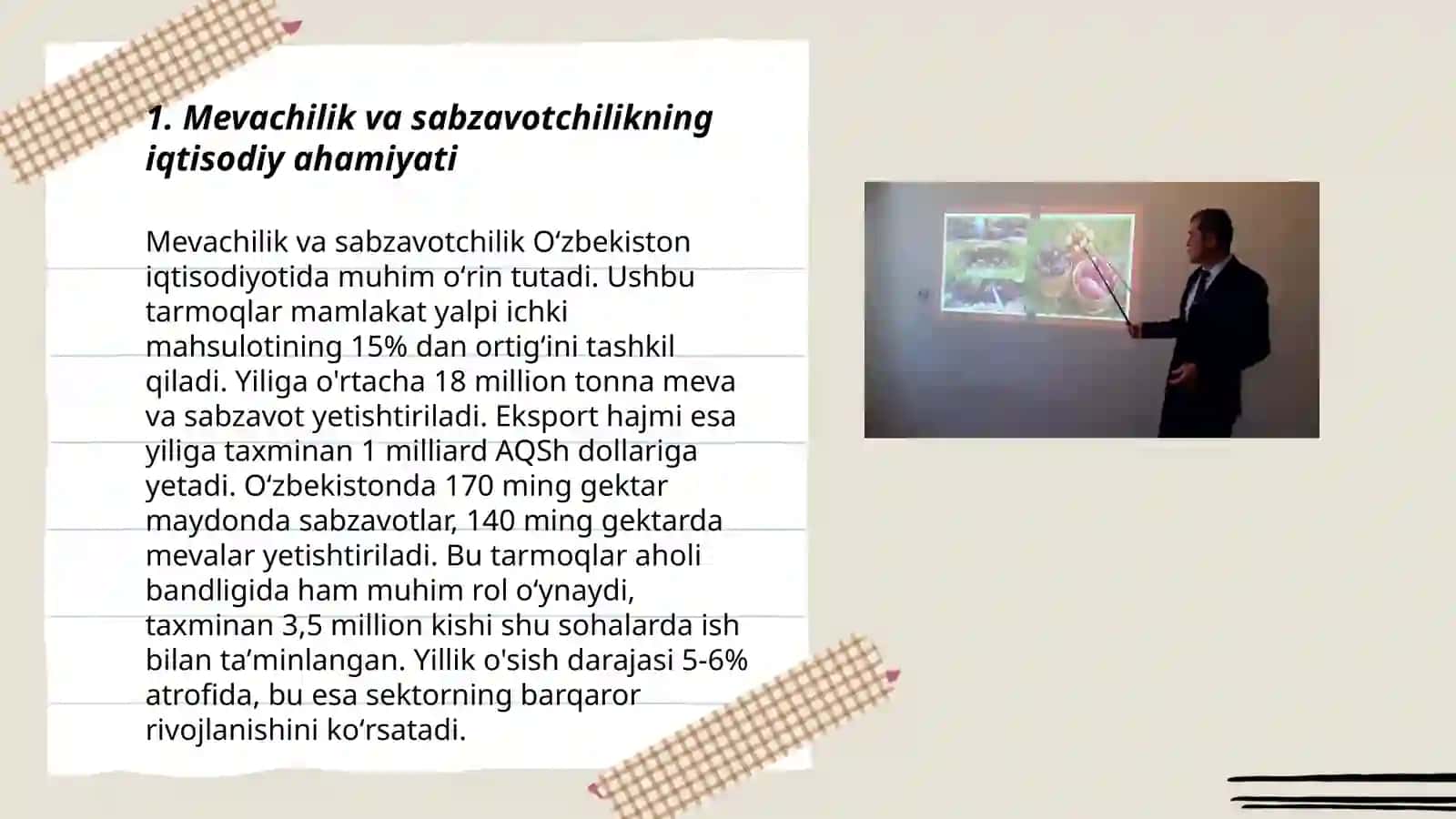 Mevachilik va sabzavotchilikni xalq xo'jaligidagi ahamiyati, hozirgi ahvoli va rivojlanish istiqbollari 3