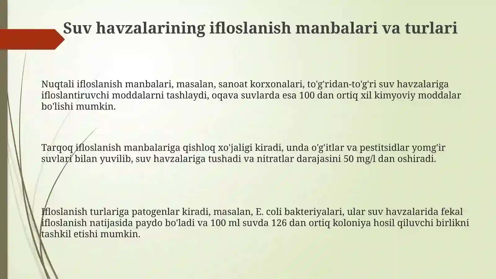 Suv havzalarining ifloslanishi 3