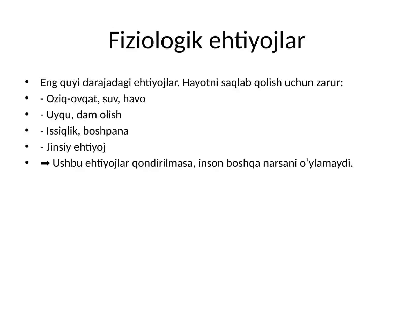 Maslov ehtiyojlar piramidasi 3