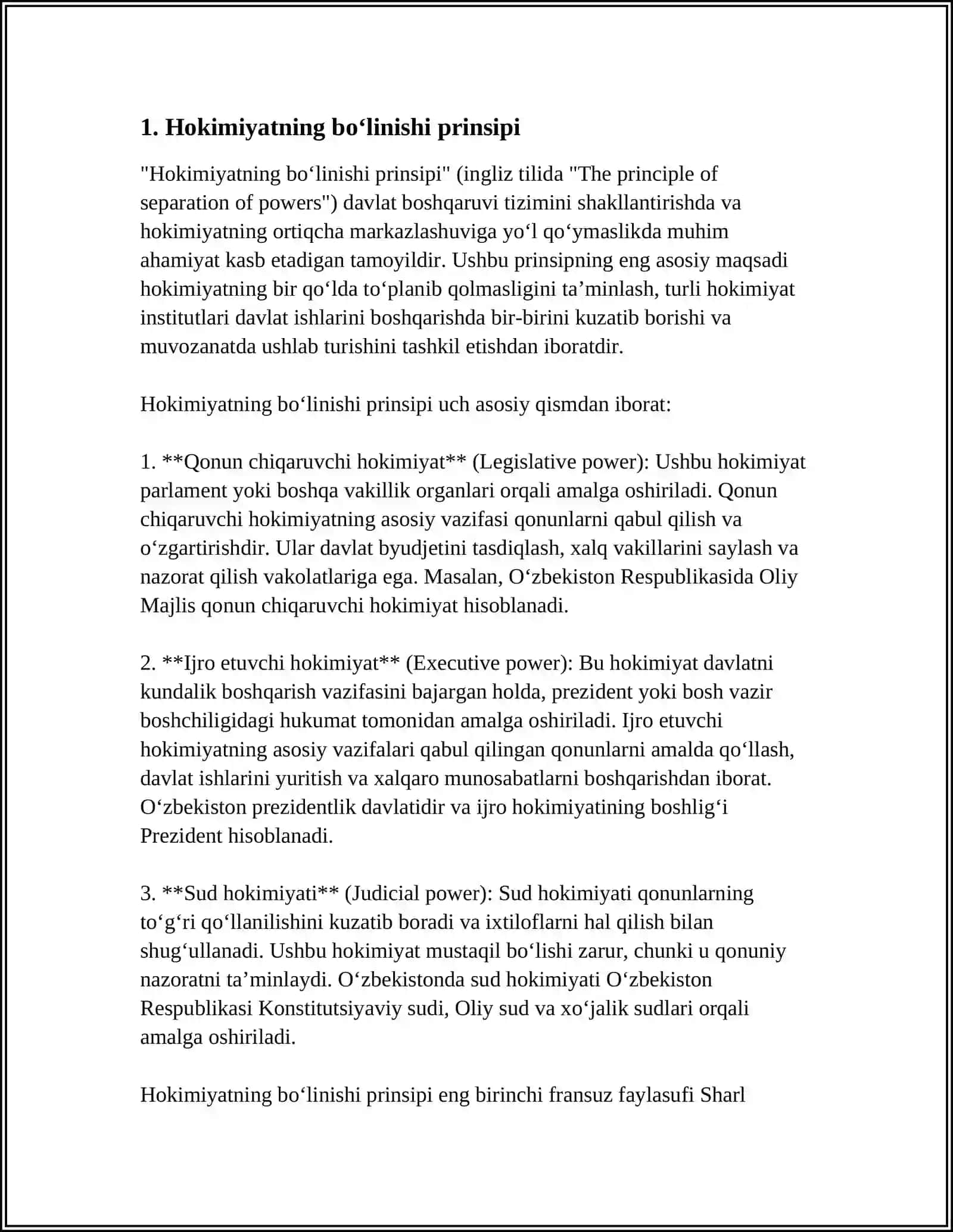 O’ZBEKISTONDA HOKIMYATNING BO’LINISH PRINSPI 3