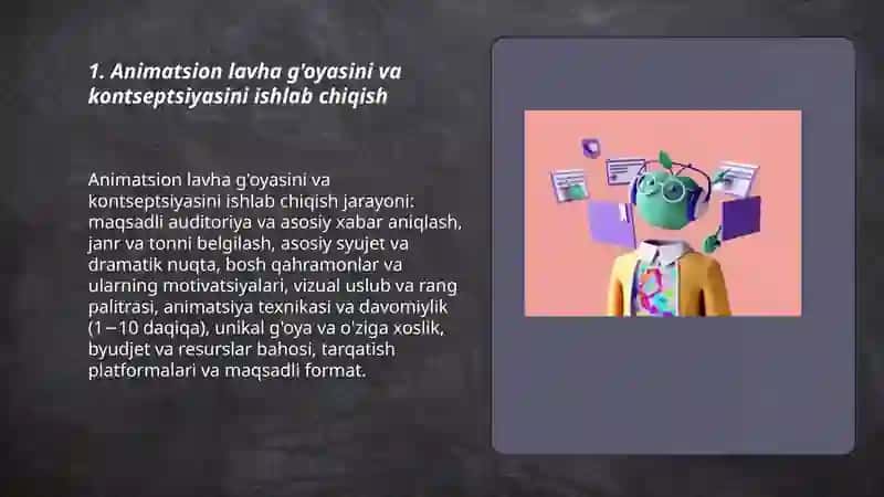 Animatsion lavhalar yaratish 3