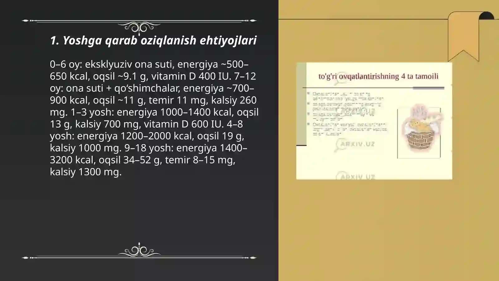 Bolalar va o’smirlarning ovqatlanish tartibi 3