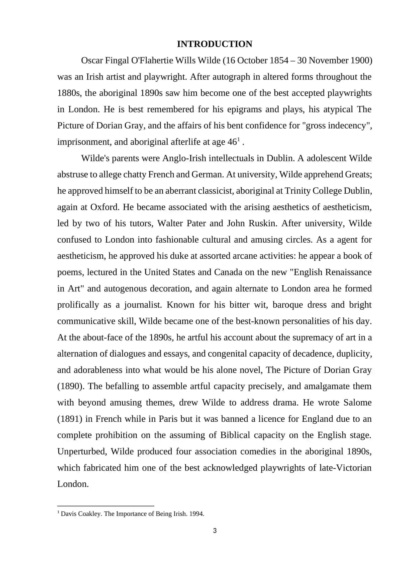 LITERARY WORKS OF OSCAR WILDE 3