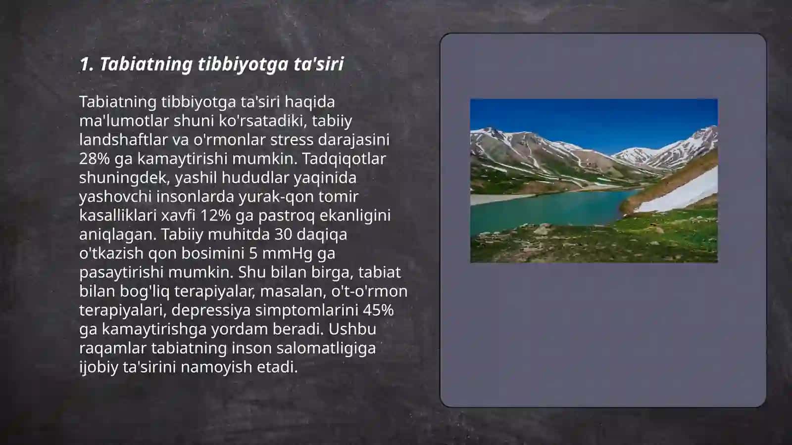 Tabiatning sog’lomlashtiruvchi kuchlari va gigenik omillari 3