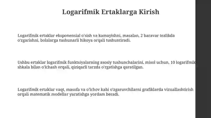 Logoritmik Ertak yaratish 3