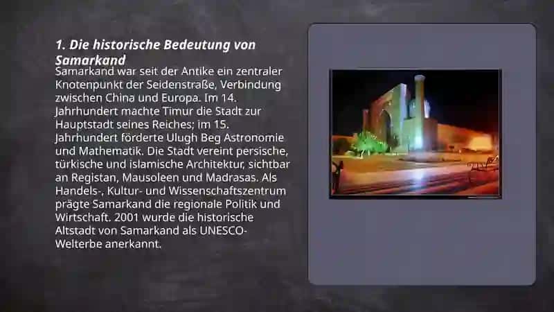 Die historische Bedeutung von Samarkand 3