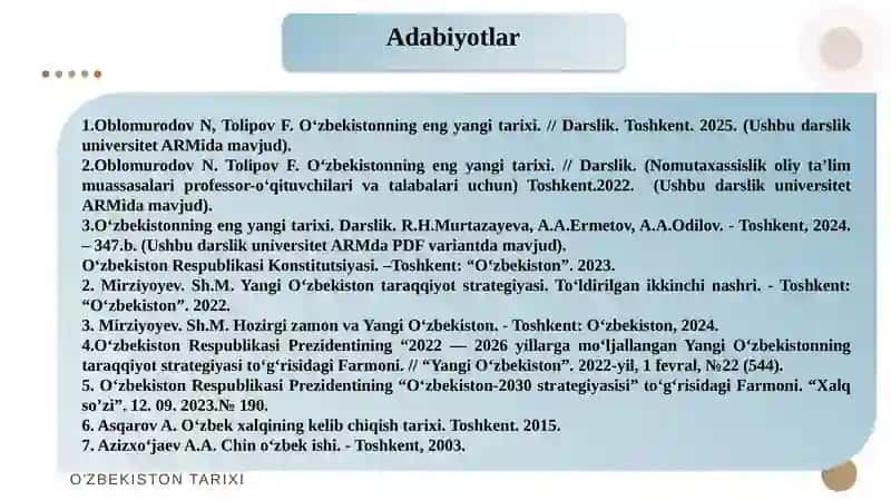 O‘ZBEKISTONNING ENG YANGI TARIXI 3