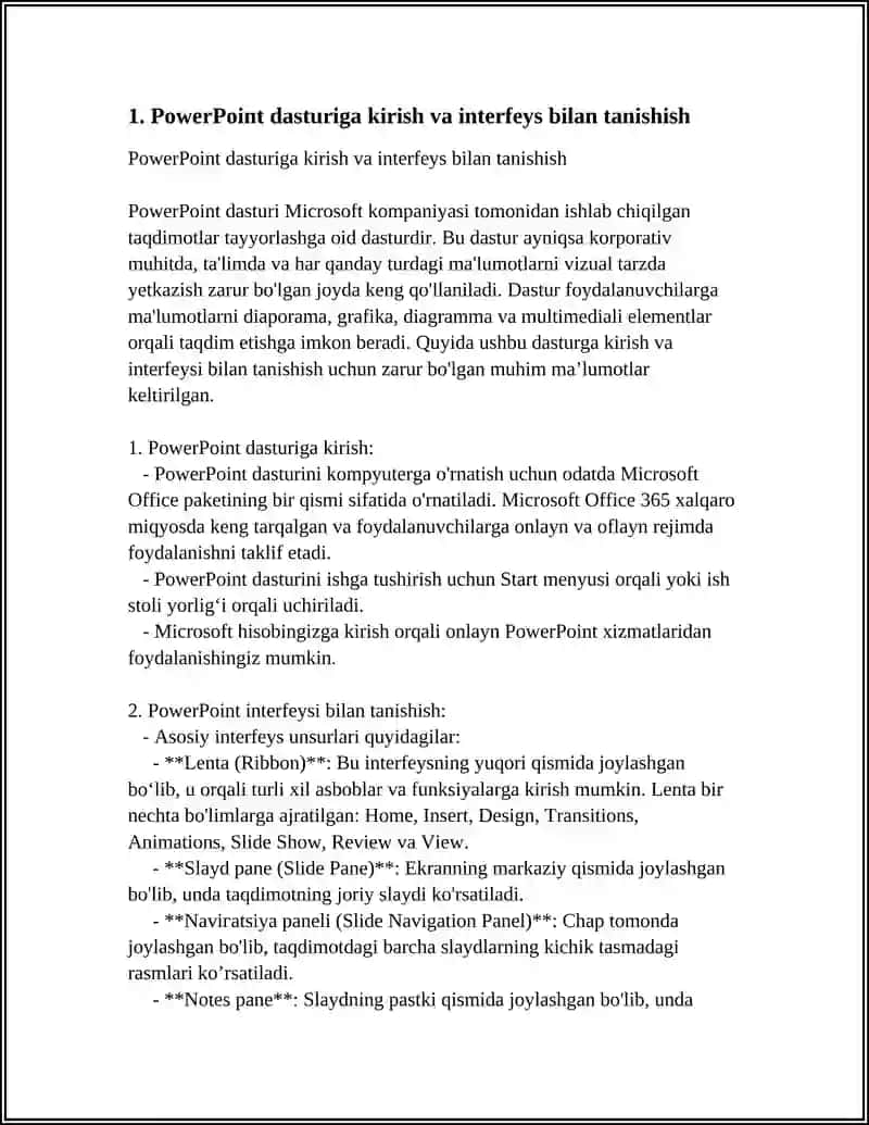 POWER POINT DASTURIDA TAQDIMOTLAR YARATISH USULLARI 3